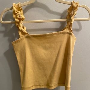 Yellow ruffle tank